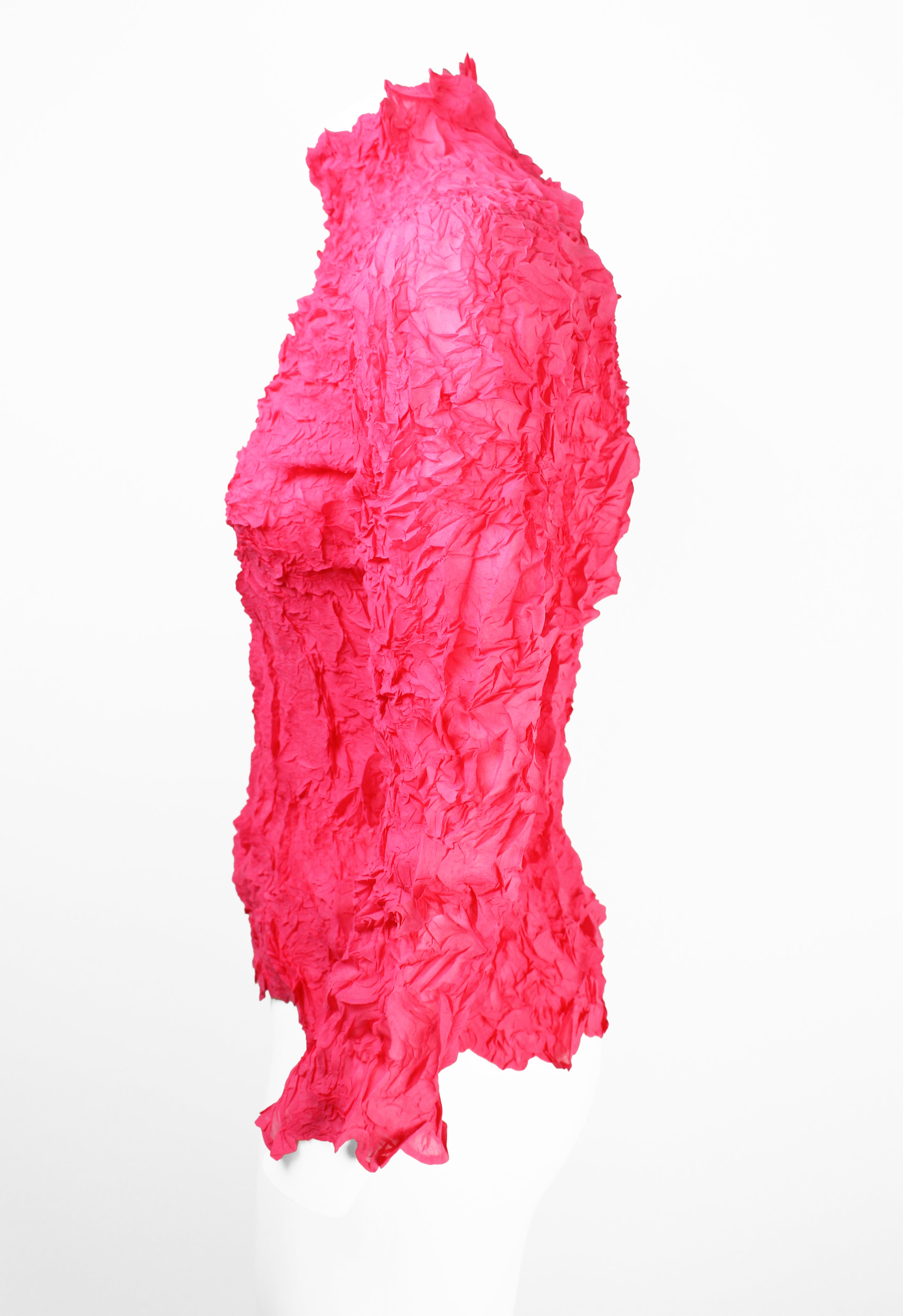ISSEY MIYAKE FW 1999 HOT PINK CRINKLED TOP