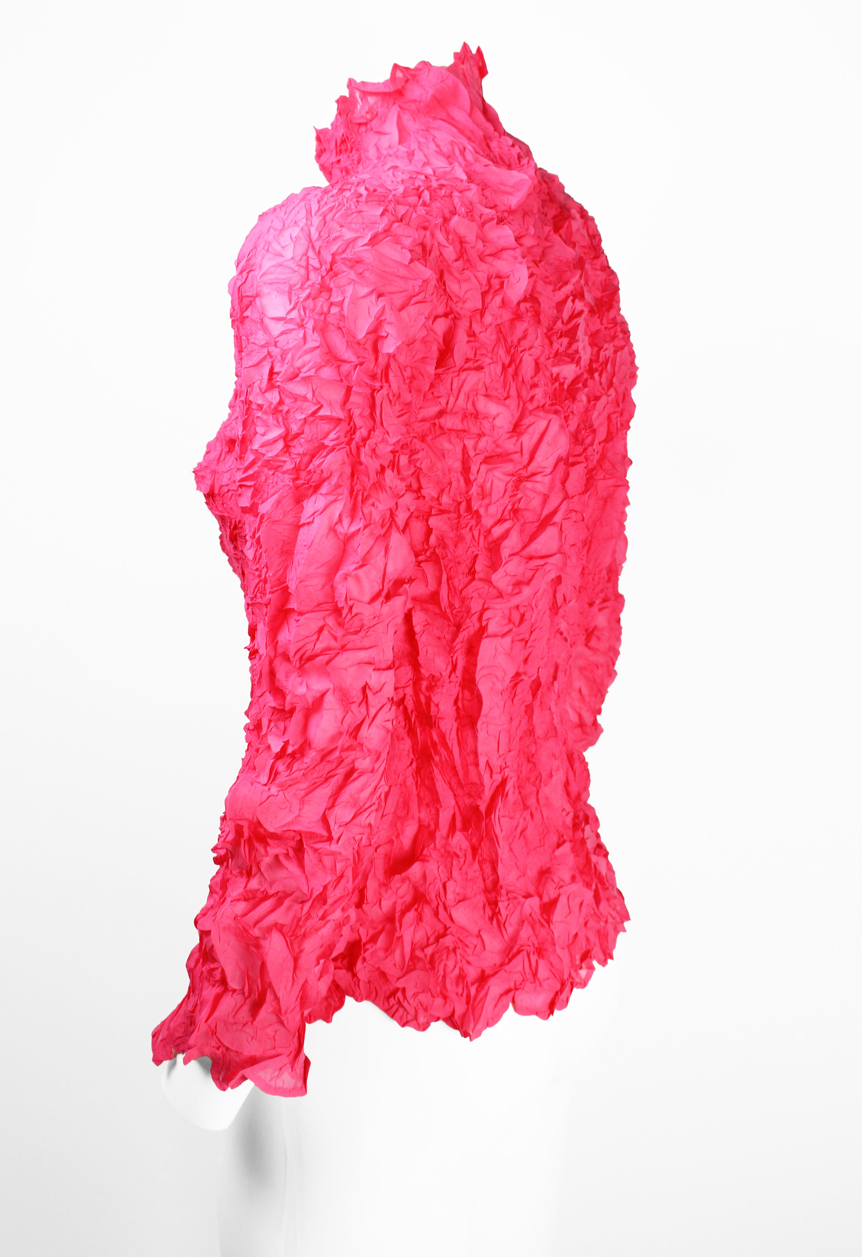 ISSEY MIYAKE FW 1999 HOT PINK CRINKLED TOP