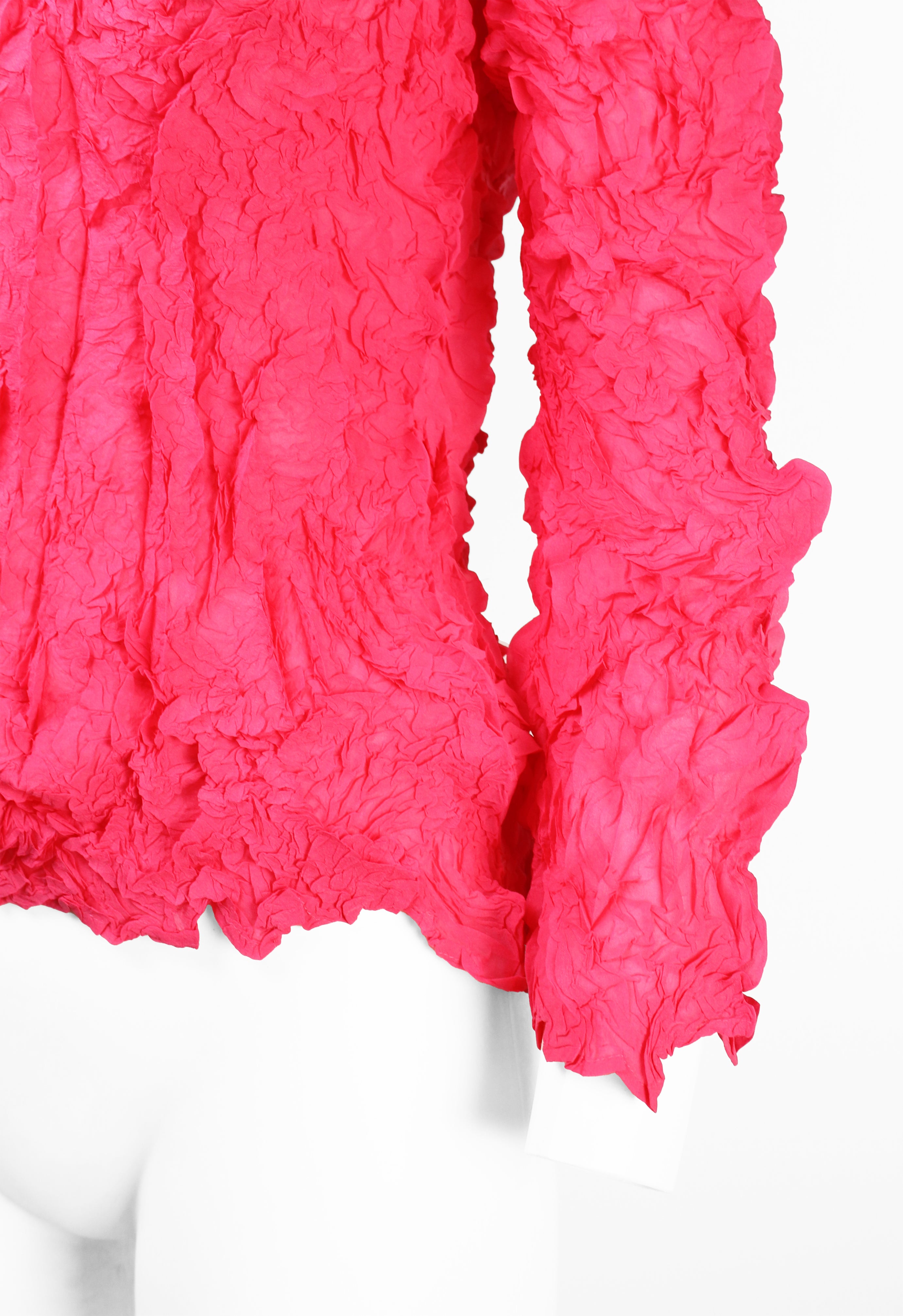 ISSEY MIYAKE FW 1999 HOT PINK CRINKLED TOP