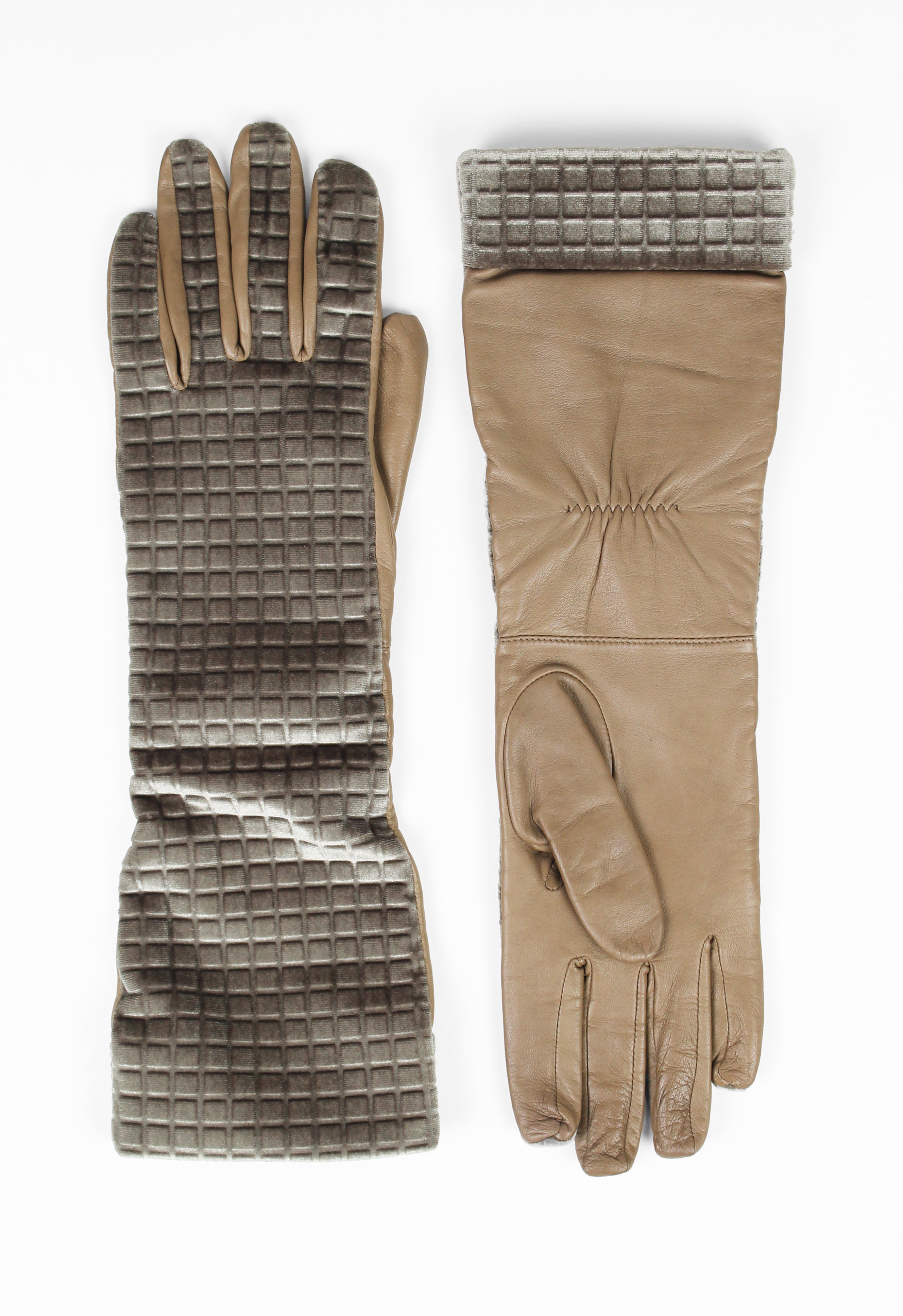 ISSEY MIYAKE FW 1999 LEATHER AND VELOUR GLOVES