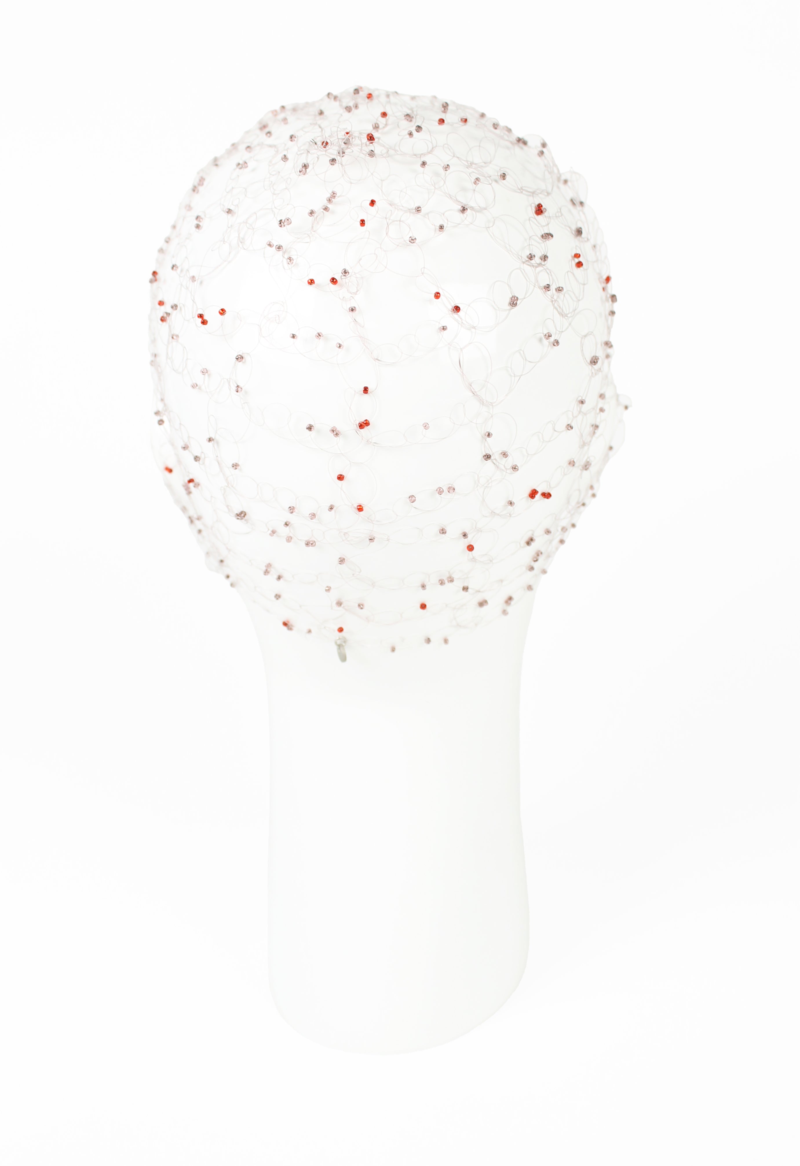 ISSEY MIYAKE FW 2000 LILAC AND RED BEADED HAIR NET