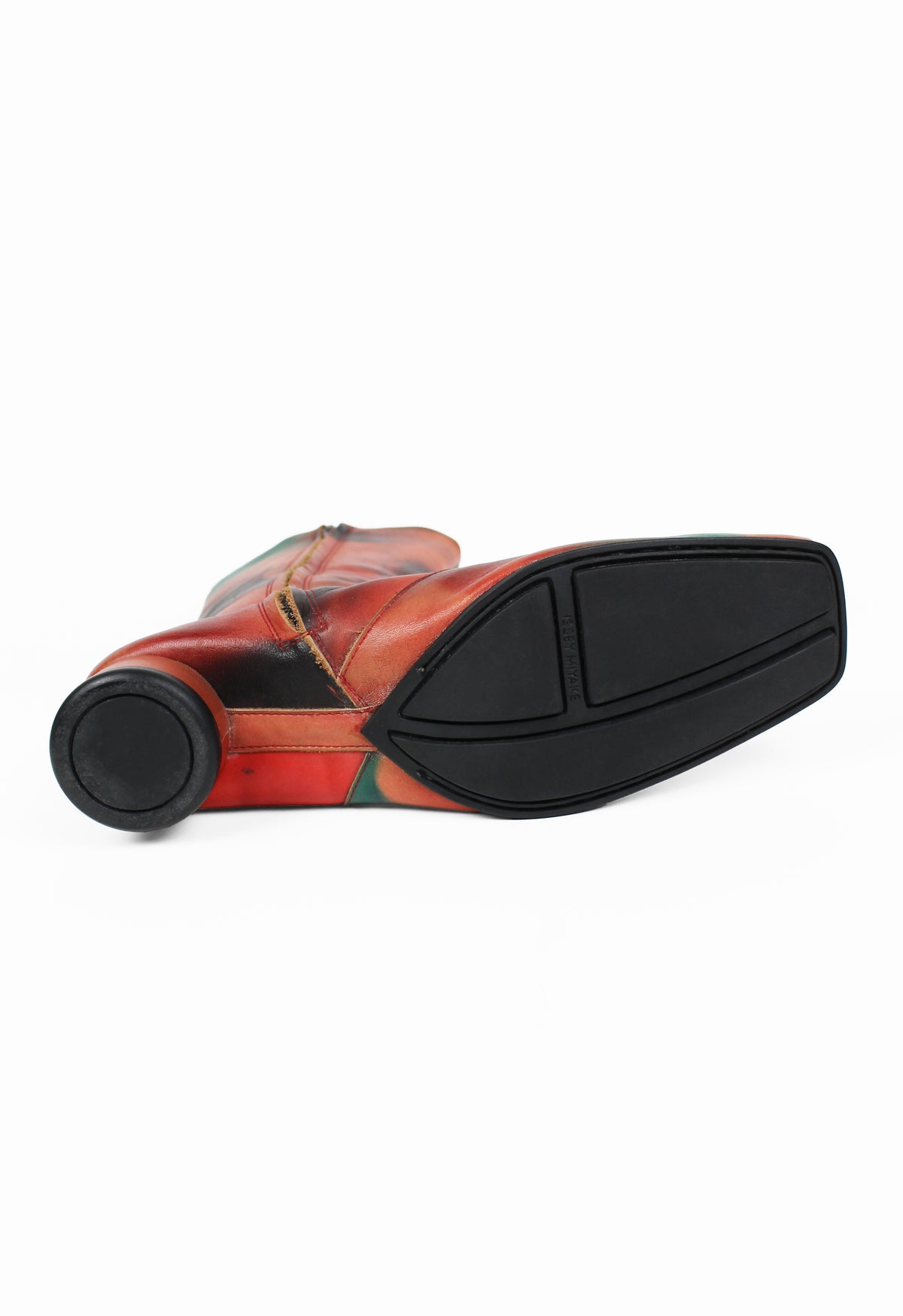 ISSEY MIYAKE FW 2001 DYED MULTICOLOURED LEATHER BOOTS