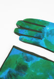 ISSEY MIYAKE FW 2001 GREEN AND BLUE DYED LEATHER GLOVES