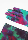 ISSEY MIYAKE FW 2001 PINK AND BLUE DYED LEATHER GLOVES