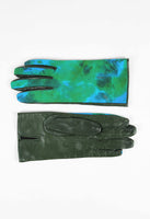 ISSEY MIYAKE FW 2001 GREEN AND BLUE DYED LEATHER GLOVES