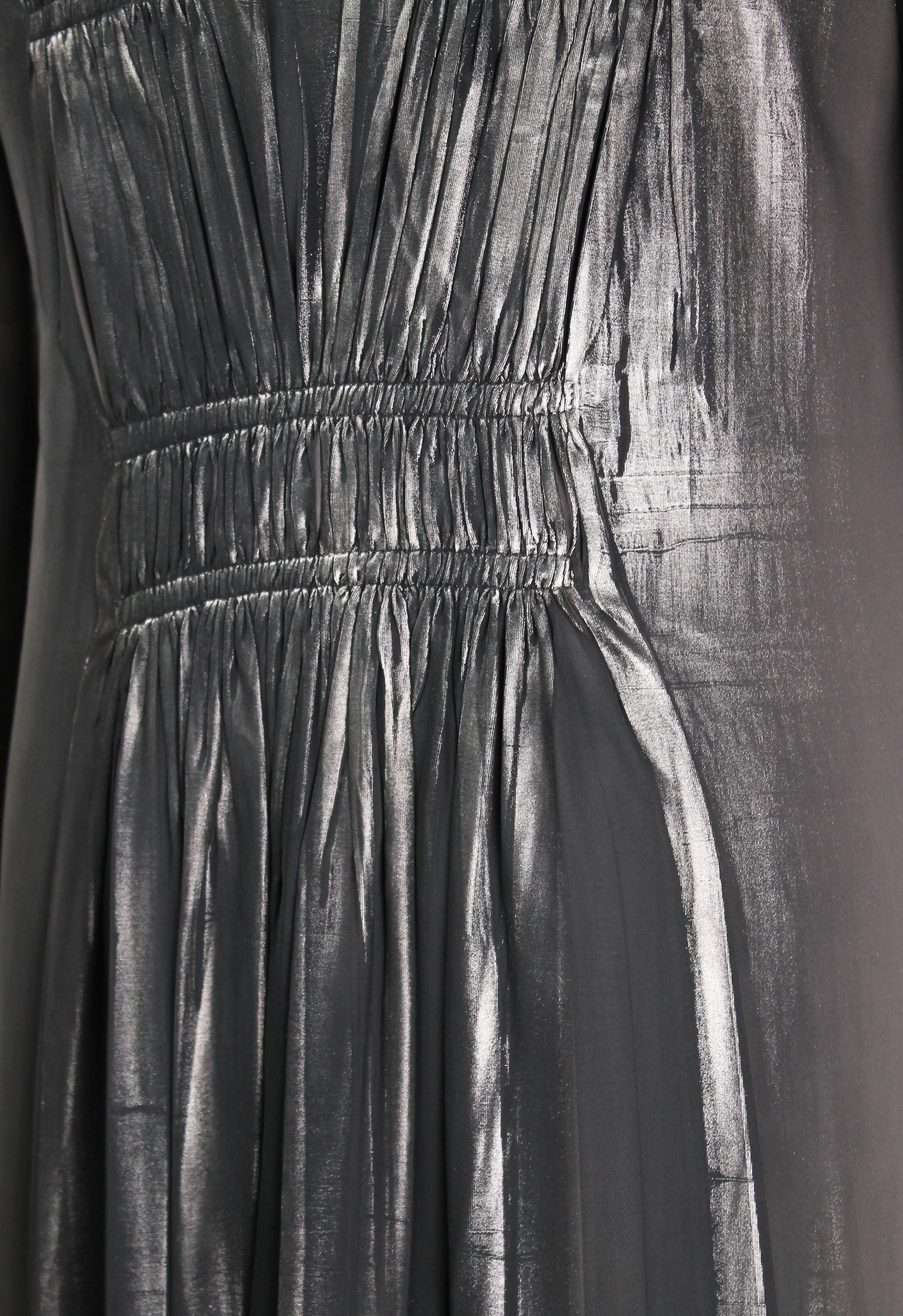 ISSEY MIYAKE FW 2002 SILVER COATED GATHERED PLEAT COAT