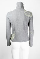 ISSEY MIYAKE FW 2004 GREY GRAPHIC DOUBLE ZIP SWEATER