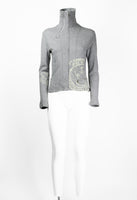 ISSEY MIYAKE FW 2004 GREY GRAPHIC DOUBLE ZIP SWEATER
