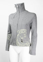 ISSEY MIYAKE FW 2004 GREY GRAPHIC DOUBLE ZIP SWEATER