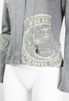 ISSEY MIYAKE FW 2004 GREY GRAPHIC DOUBLE ZIP SWEATER