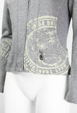 ISSEY MIYAKE FW 2004 GREY GRAPHIC DOUBLE ZIP SWEATER