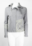 ISSEY MIYAKE FW 2004 GREY GRAPHIC DOUBLE ZIP SWEATER