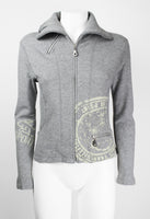 ISSEY MIYAKE FW 2004 GREY GRAPHIC DOUBLE ZIP SWEATER