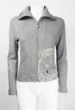 ISSEY MIYAKE FW 2004 GREY GRAPHIC DOUBLE ZIP SWEATER