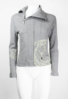 ISSEY MIYAKE FW 2004 GREY GRAPHIC DOUBLE ZIP SWEATER