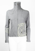 ISSEY MIYAKE FW 2004 GREY GRAPHIC DOUBLE ZIP SWEATER