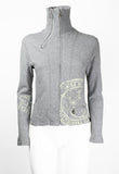 ISSEY MIYAKE FW 2004 GREY GRAPHIC DOUBLE ZIP SWEATER