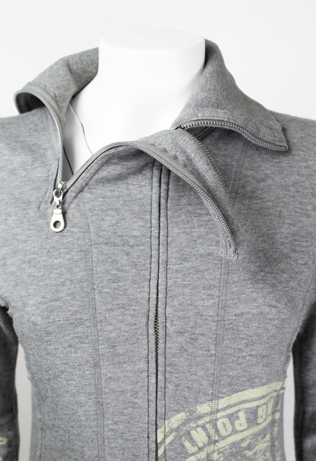 ISSEY MIYAKE FW 2004 GREY GRAPHIC DOUBLE ZIP SWEATER