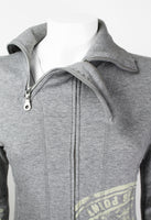 ISSEY MIYAKE FW 2004 GREY GRAPHIC DOUBLE ZIP SWEATER