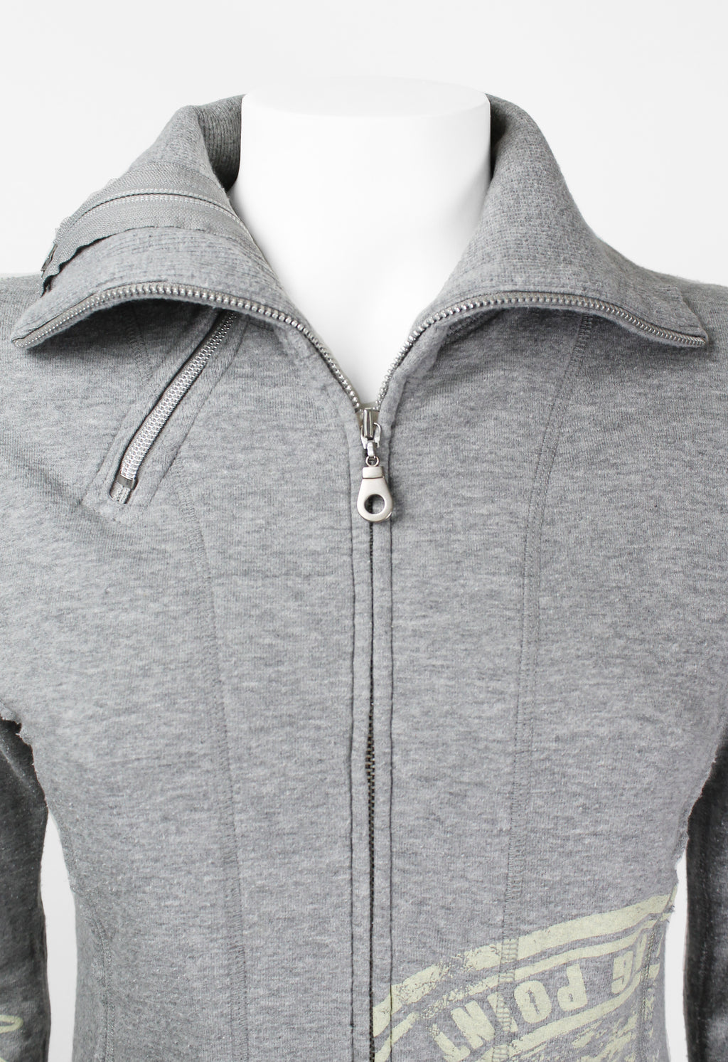 ISSEY MIYAKE FW 2004 GREY GRAPHIC DOUBLE ZIP SWEATER