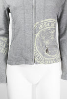 ISSEY MIYAKE FW 2004 GREY GRAPHIC DOUBLE ZIP SWEATER