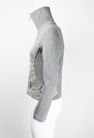 ISSEY MIYAKE FW 2004 GREY GRAPHIC DOUBLE ZIP SWEATER