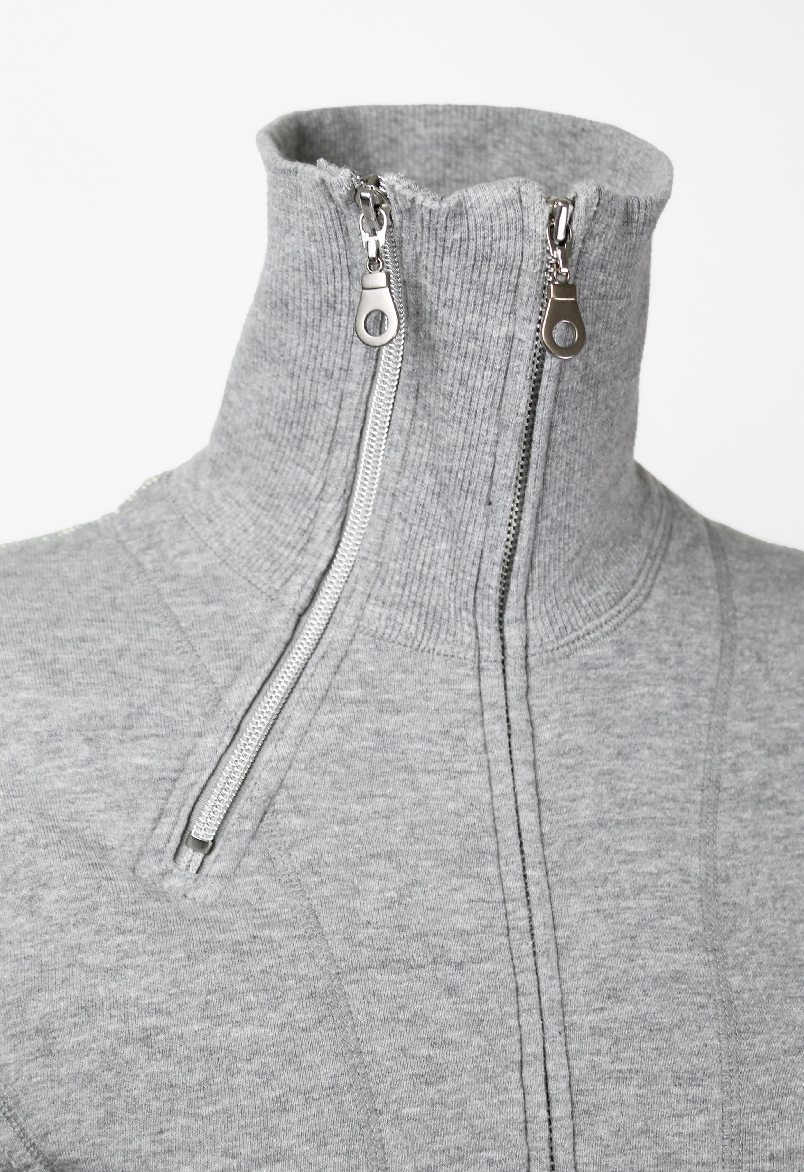 ISSEY MIYAKE FW 2004 GREY GRAPHIC DOUBLE ZIP SWEATER