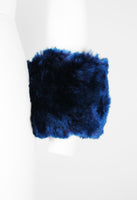 ISSEY MIYAKE TWO TONE BLUE FAUX FUR CUFFS