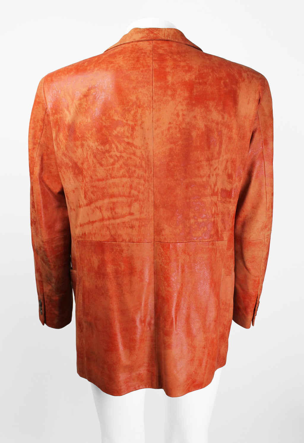 ISSEY MIYAKE MEN FW 2006 ORANGE DYED LEATHER JACKET