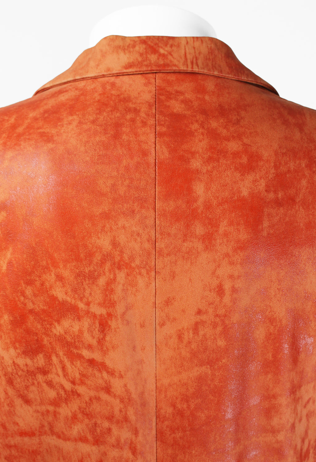 ISSEY MIYAKE MEN FW 2006 ORANGE DYED LEATHER JACKET