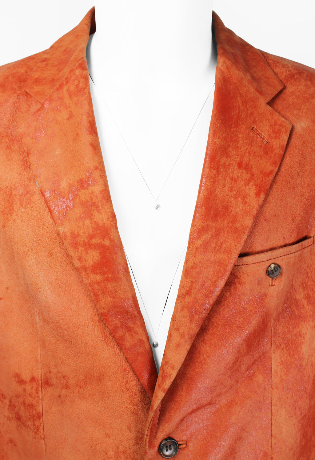 ISSEY MIYAKE MEN FW 2006 ORANGE DYED LEATHER JACKET
