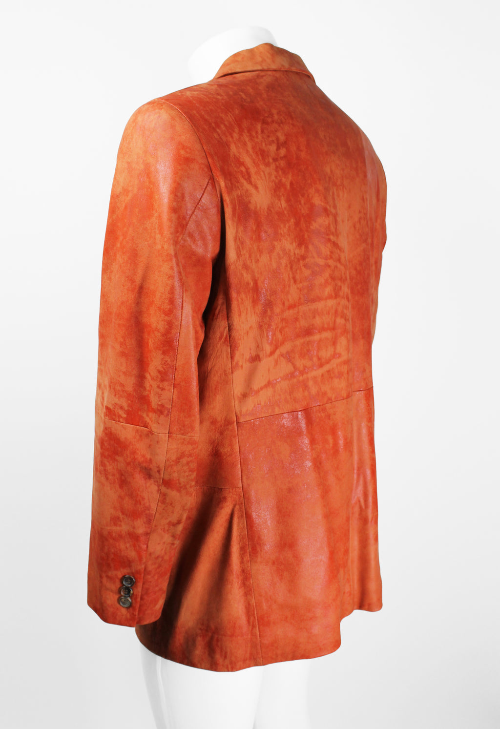ISSEY MIYAKE MEN FW 2006 ORANGE DYED LEATHER JACKET