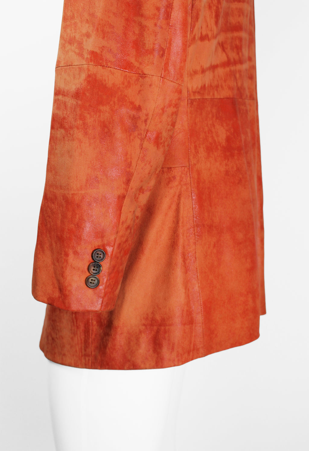 ISSEY MIYAKE MEN FW 2006 ORANGE DYED LEATHER JACKET