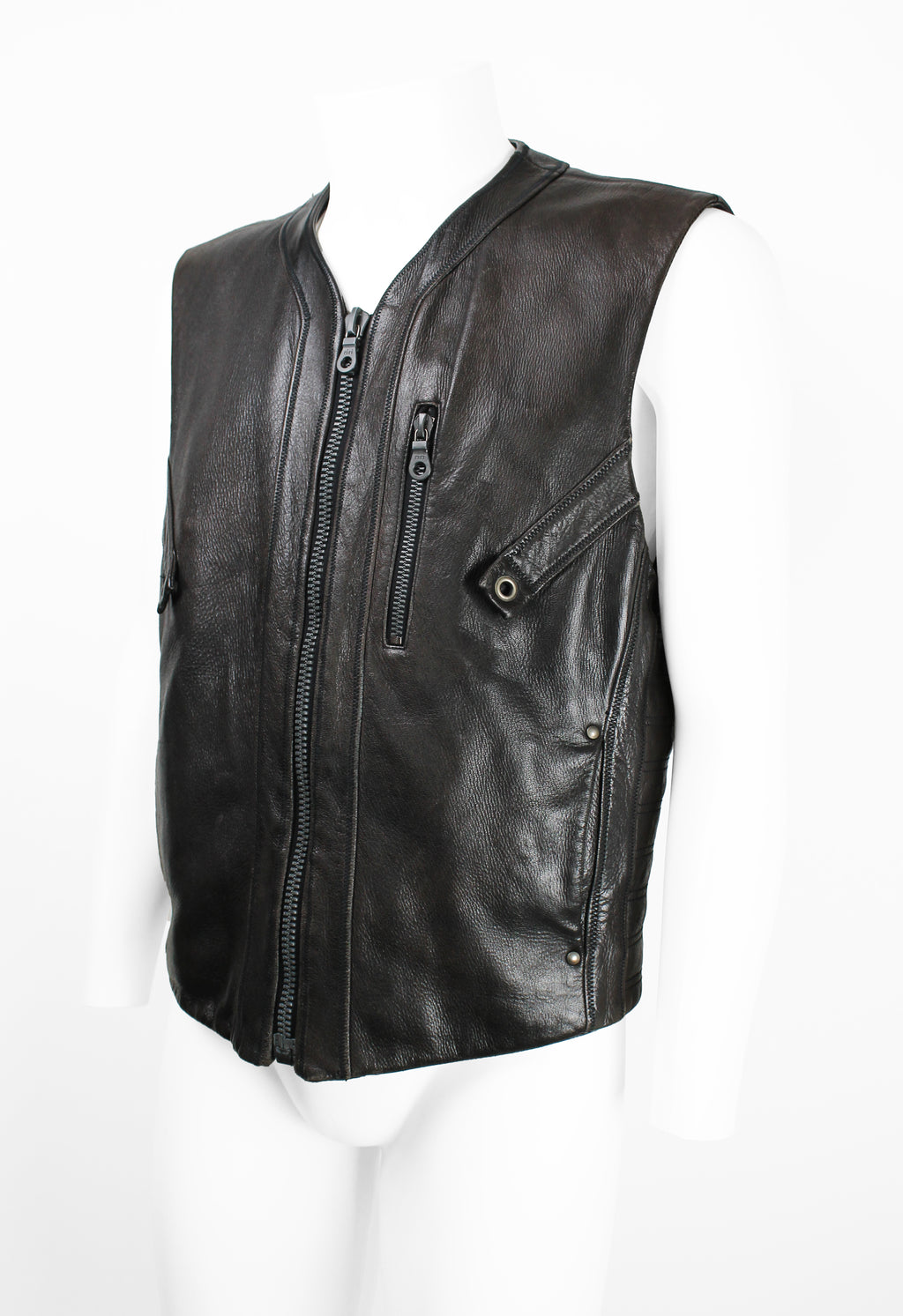 ISSEY MIYAKE MEN FW 1993 LEATHER BIKER VEST