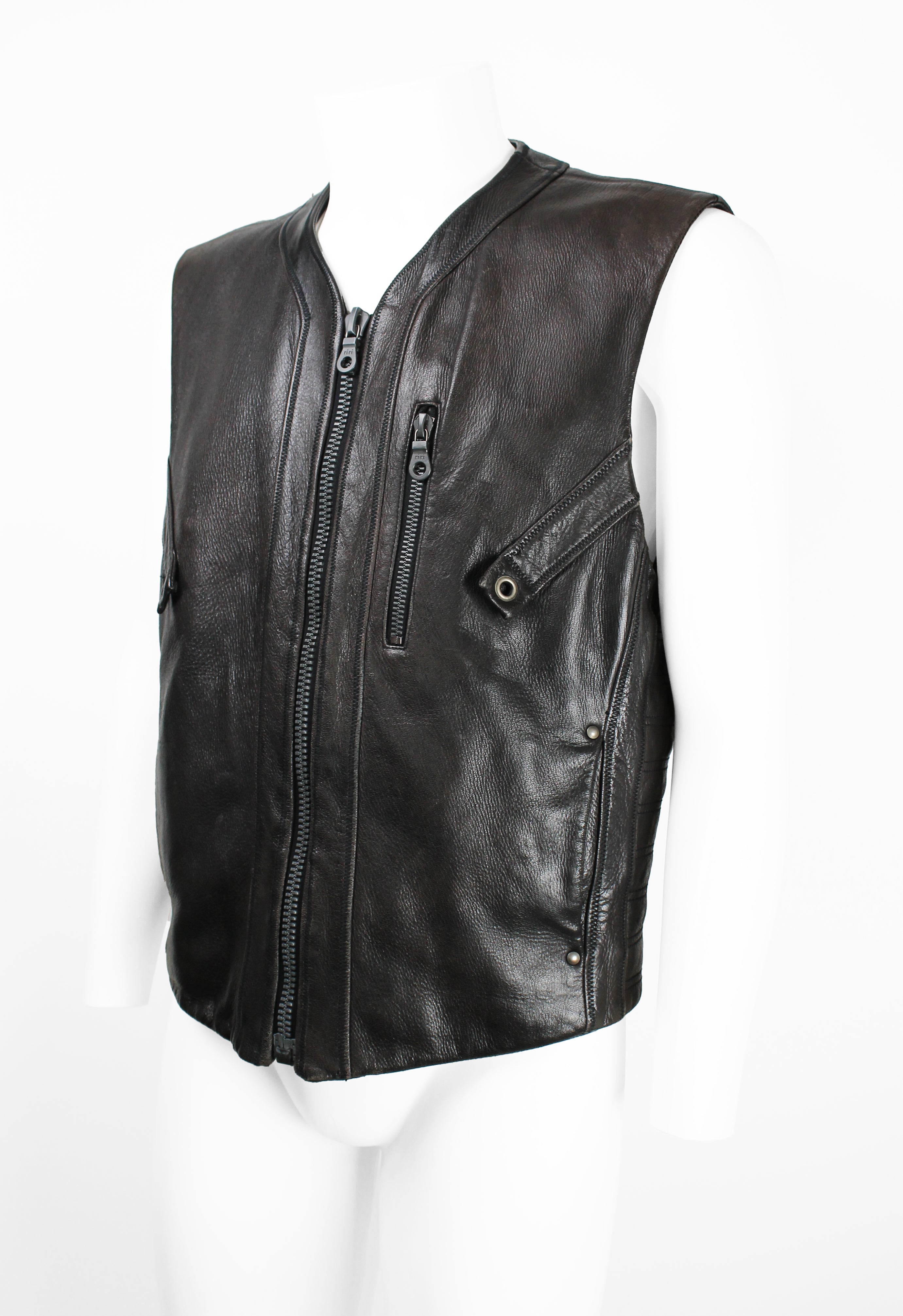 ISSEY MIYAKE MEN FW 1993 LEATHER BIKER VEST