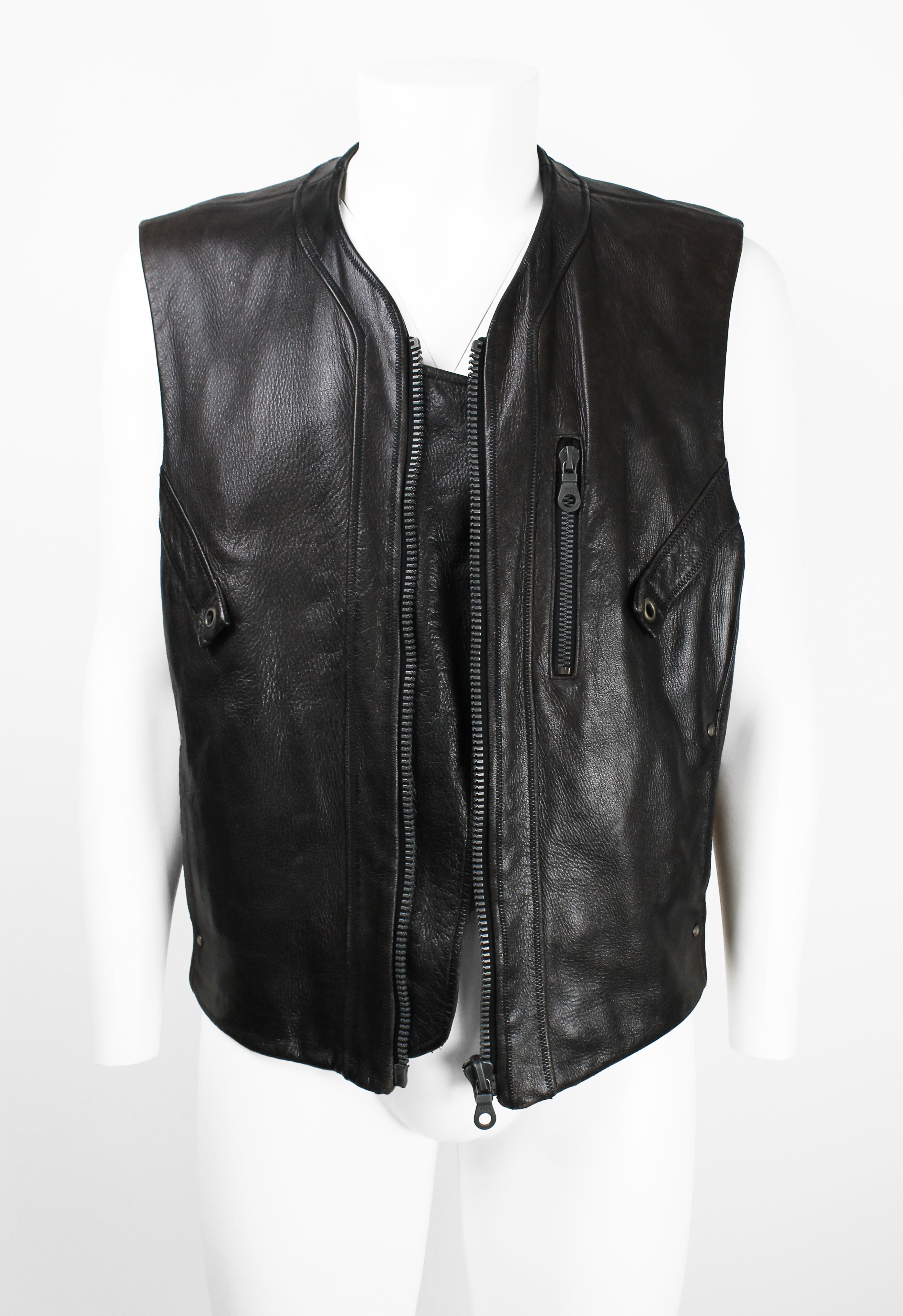ISSEY MIYAKE MEN FW 1993 LEATHER BIKER VEST