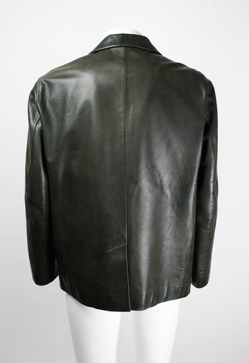 ISSEY MIYAKE MEN FW 1999 DARK GREEN LEATHER JACKET – THE 543