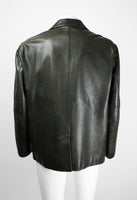 ISSEY MIYAKE MEN FW 1999 DARK GREEN LEATHER JACKET