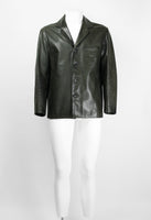 ISSEY MIYAKE MEN FW 1999 DARK GREEN LEATHER JACKET