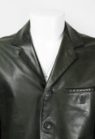 ISSEY MIYAKE MEN FW 1999 DARK GREEN LEATHER JACKET