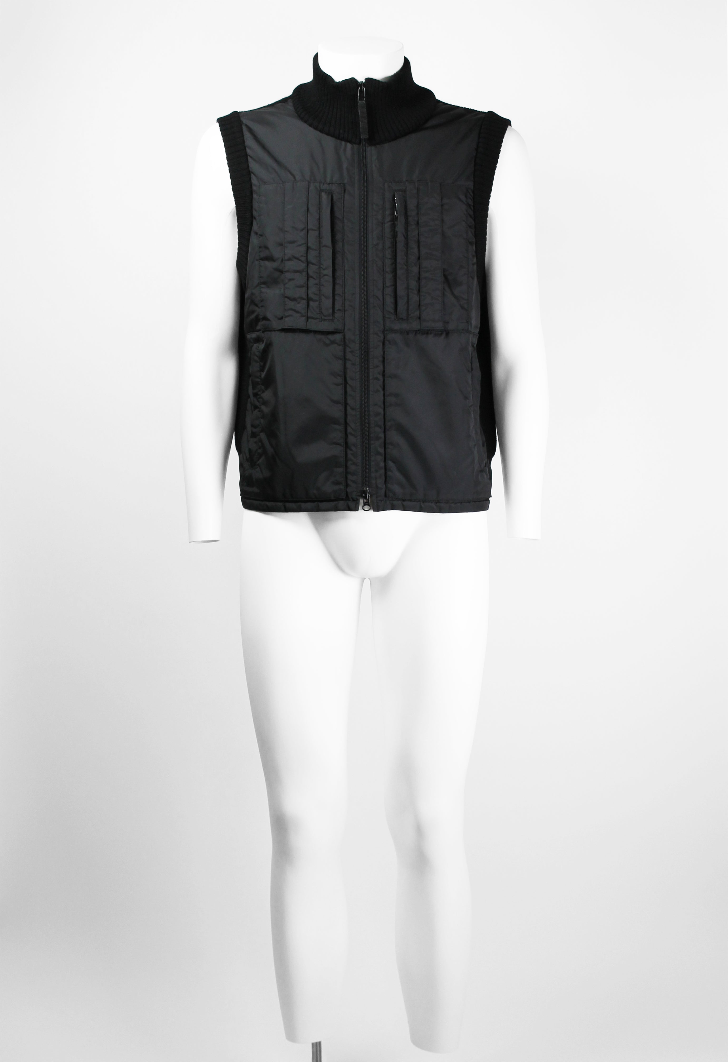 ISSEY MIYAKE MEN FW 2000 NYLON AND WOOL KNIT VEST