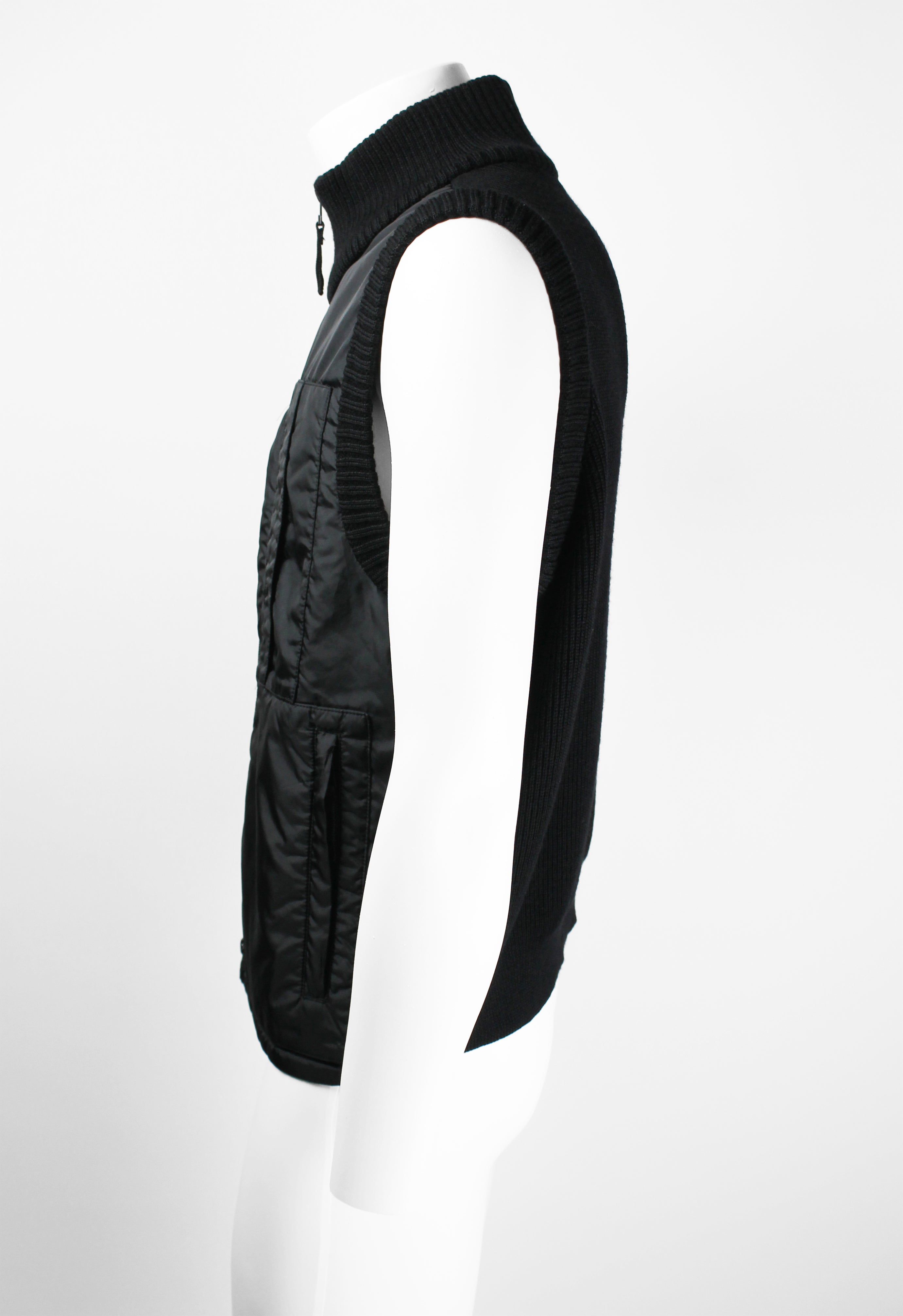 ISSEY MIYAKE MEN FW 2000 NYLON AND WOOL KNIT VEST