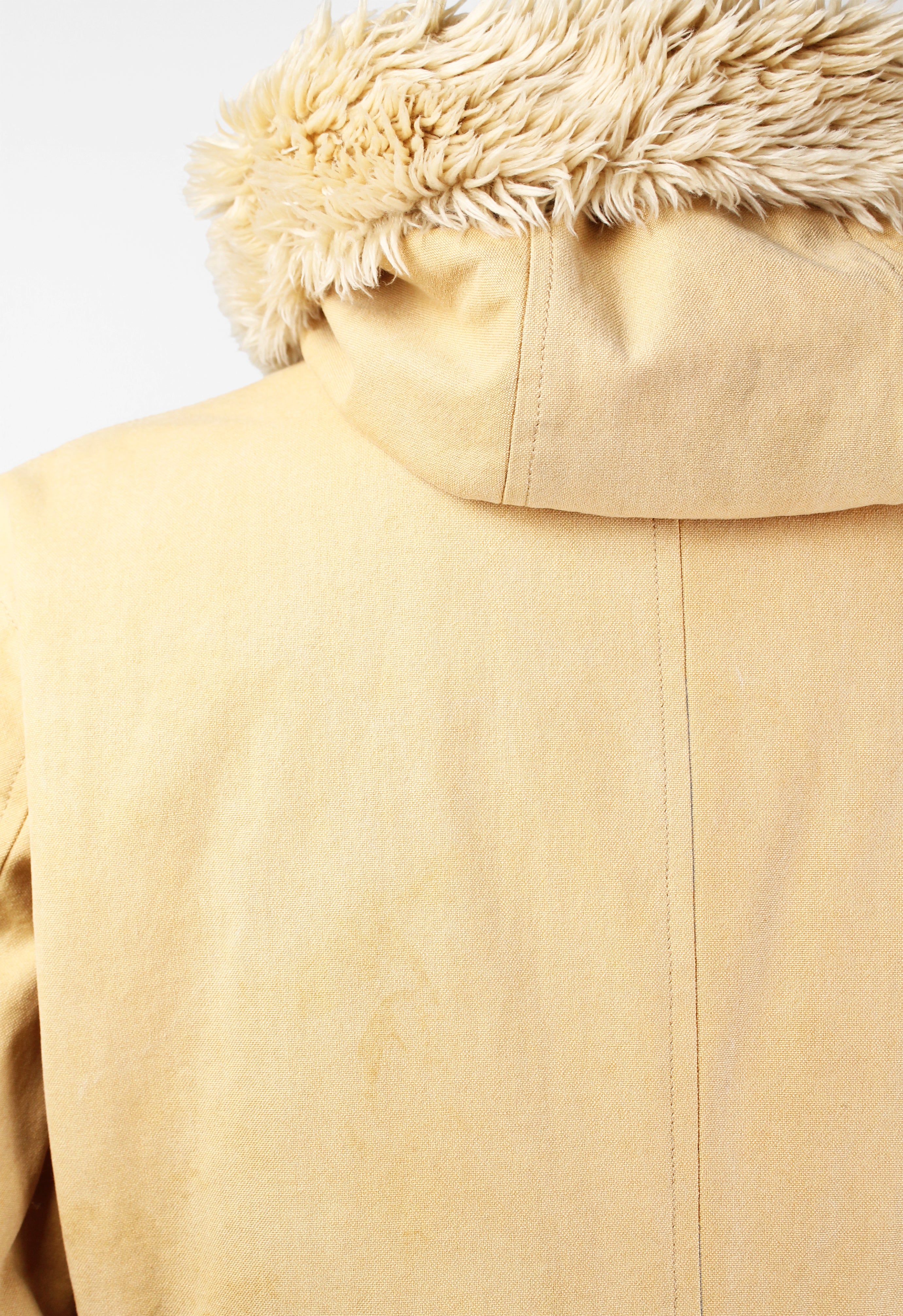 ISSEY MIYAKE MEN FW 2003 FAUX FUR TRIM HOODED COAT