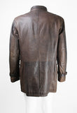 ISSEY MIYAKE MEN FW 2006 LEATHER CONVERTIBLE BUCKLE COAT