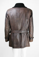 ISSEY MIYAKE MEN FW 2006 LEATHER CONVERTIBLE BUCKLE COAT