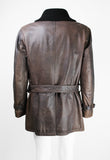 ISSEY MIYAKE MEN FW 2006 LEATHER CONVERTIBLE BUCKLE COAT