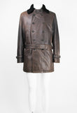 ISSEY MIYAKE MEN FW 2006 LEATHER CONVERTIBLE BUCKLE COAT