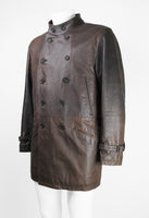 ISSEY MIYAKE MEN FW 2006 LEATHER CONVERTIBLE BUCKLE COAT