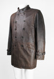 ISSEY MIYAKE MEN FW 2006 LEATHER CONVERTIBLE BUCKLE COAT
