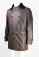 ISSEY MIYAKE MEN FW 2006 LEATHER CONVERTIBLE BUCKLE COAT